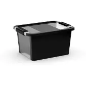 Kis Bi Opbergbox S - 11L - zwart/transparant
