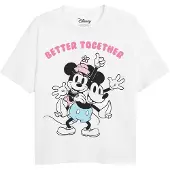 Disney Meisjes Beter Samen Mickey & Minnie Mouse T-Shirt (Wit)