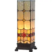 LumiLamp Tiffany tafellamp, 12x12x35 cm, geel glas