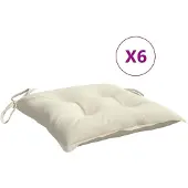 vidaXL Stoelkussens 6 st 50x50x7 cm oxford stof crèmewit