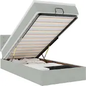 vidaXL Ottoman bed met matras en LED's 80x200cm fluweel lichtgrijs