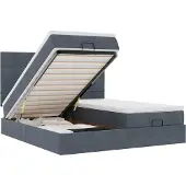 vidaXL Ottoman bed met matrassen 160x200cm fluweel donkergrijs