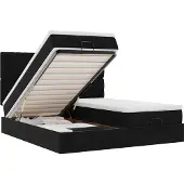 vidaXL Ottoman bed met matrassen 160x200cm fluweel zwart