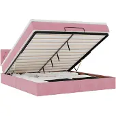 vidaXL Ottoman bed met matras 180x200 cm fluweel roze