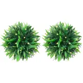 vidaXL Kunstbuxusballen met LED-verlichting 2 st 20 cm groen