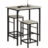 SoBuy Bistrotafel - Modern - 1 tafel + 2 Krukken