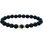 Rhylane Heren Armband met Lavasteen Kralen 8mm en Tijgeroog kraal