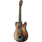 Clayre & Eef 3d schilderijen metaal gitaar 28x83 cm metaal