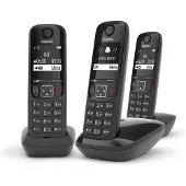 Gigaset Téléphone sans fil AS690 Trio avec répondeur Noir