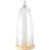 Clayre & Eef Stolp Ø 24x56 cm hout glas rond glazen stolp