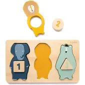 Trixie Houten Telpuzzel - Eerste speelgoed baby - vanaf 1 Jaar - Educatief - Voor Jongens & Meisjes