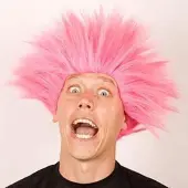 Faram Pruik Electric shock roze