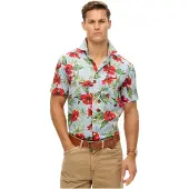 Superdry Overhemd 'Hawaiian' lichtblauw / lichtgroen / rood / bourgogne