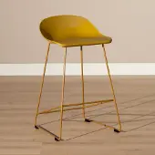Livin24 Scandinavische Barkruk Ellen geel 66cm