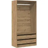 vidaXL Kledingkast 100x50x200 cm bewerkt hout artisanaal eikenkleurig