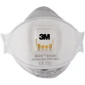 3M Stofmasker Aura Cool Flow 9322+, type FFP2, 94% deeltjesfiltratie, met ventiel, 3-delig ontwerp, plat opvouwbaar, wit, 10 stuks