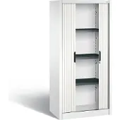 C+P Omnispace rolluikkast, 4 OH, afsluitbaar, B 800 x D 420 x H 1660 mm, staal/kunststof, verkeerswit