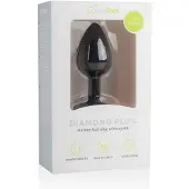 EasyToys Diamond - anale plug met witte steen - klein - zwart