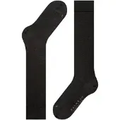 Falke Sensitive Berlin drukvrije comfort tailleband wol katoen kniekousen dames zwart - maat 39-42