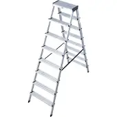 Krause Dubbele trapladder van aluminium, 2 x 8 treden