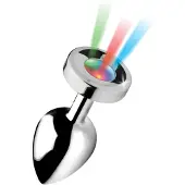 XR Brands Aluminium Buttplug met LED verlichting - Large