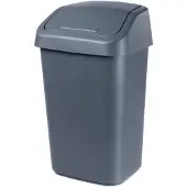 Orthex afvalbak met swingdeksel, 10 liter, donkergrijs