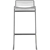 HAY Barstoel Hee Bar Stool Sled Base H75 Standard Glider Asphalt Grey Powder Coated Steel