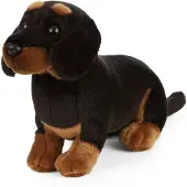 Living Nature Knuffel - 29x9 cm - Tekkel - Zwart/Bruin - - OneSize - Knuffels