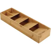 Joseph Joseph DrawerStore Compact Keukengerei Organizer Voor Keukenlade Zilverwerk Bestekbak Klein Bamboe