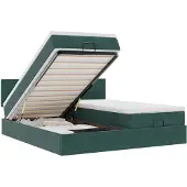 vidaXL Ottoman bed met matrassen 180x200cm fluweel donkergroen