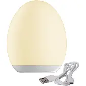 Star Trading Nachtkastlamp - nachtlampje 357-61, wit / opaal, Woon-/ Eetkamer, Kunststof, Modern, Tafellamp