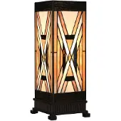 Clayre & Eef Tiffany tafellamp, 17x17x44 cm, bruin glas