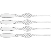 Alessi Colombina Fish schaaldiervork 4-pack Roestvrij staal