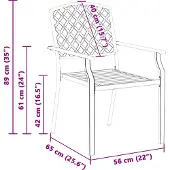 vidaXL Tuinstoel, 2 stuks, antraciet, staal