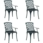 vidaXL Tuinstoel 4 pcs Groen 61 x 60,5 x 93cm Aluminium