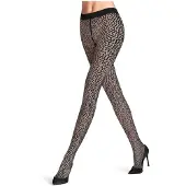 Falke Shell Fragments gedessineerd materiaal transparent 20 DEN panty dames zwart - maat S