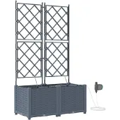 vidaXL Plantenbak 2 st Lichtgrijs 80 x 40 x 142 cm PP