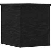 vidaXL Opslagdoos Zwart Eiken 30 x 35 x 35 cm Bewerkt hout