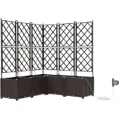 vidaXL Plantenbak 5 st Bruin 120 x 120 x 142 cm PP