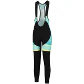 Rogelli Impress Lange Fietsbroek - Dames - Zwart, Turquoise, Geel - Maat 2XL