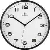Lowell Justaminute 00875N, Wandklok, Rond, Zwart, Kunststof, 29 cm