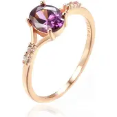 Cilla Jewels Damesring met Paarse Ovale Zirkonia-17mm