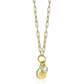 Zinzi zilveren ketting 14K geel verguld 45cm rond ster ZIC1994G