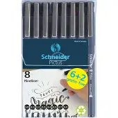 Schneider fineliner - Pictus - zwart - set 8 stuks - S-197598