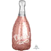 Kärkkäinen Folieballon Roséfles 25 X 66 Cm Roze/zilver