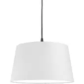 QAZQA Moderne hanglamp zwart met witte kap 45 cm - Pendel
