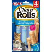 Inaba Ciao Kattensnack Churu Rolls Tonijn - Sint Jacobsschelp 40 gr