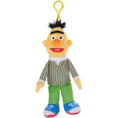 Sesamstraat rugzak clip - Bert - 22 cm - Sleutelhanger - Pluche