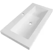 Saniclass XXS meubelwastafel 80cm 1 wasbak 1 kraangat kunstmarmer wit