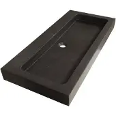 Brauer Lava Meubelwastafel 100x46cm Natuursteen Basalt - Zonder Kraangat - Antraciet - 8720359351326 - Rechthoekig - Wastafels, Meubelwastafels